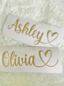 10pcs Customized Text/Name Stickers, PVC Self-Adhesive Labels, Personalized Name Stickers For Decoration On Cups, Walls, Cars, Laptops, Water Bottles, Wine Glasses, Bumpers, Available In 3 Sizes, Suitable For DIY Craft, Back To School Decor