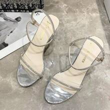 Sandalias de tacón para mujer - Plateado - Ver 7