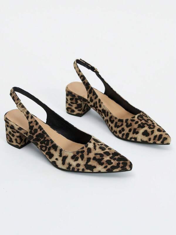 Wide Fit Women's Pointed Toe Slip-On Kitten Heel Sandals, Elegant And Versatile For Spring/Summer