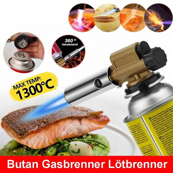 Lötbrenner Bunsenbrenner Lötlampe Butangasbrenner Aufsatz mit Piezo-Zündung NEU