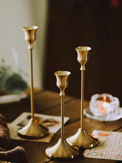 12个/6个/3个/1个/套铁艺锥形烛台，装饰烛台 - 适用于婚礼、宴会、派对、壁炉装饰的烛台桌饰柱形烛台，适用于婚礼、家居装饰、节日派对装饰、庆典装饰