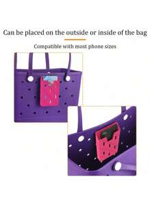 1pc,Multi Color Phone Case Wallet Holder Insert Accessory Compatible With Bogg Bags, Soft Rubber Accessories,For Bogg BagDecorative Charm Inserts For Storage Phone Case Key Lipstick Sunglass Wallet Phone ,EVA Cave Bag Storage Bag, Beach Bag Storage Bag, Swimming Beach Bag Storage Bag, Soft, Waterproof, Wear-Resistant, Easy To Clean, Reusable