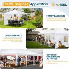 Gazebo 3x3 Waterproof Stable Winterproof, Garden Gazebo 3x3 With Windows & Removable Sidewalls, UV Protection, For Garden, Party Tent, Wedding, Commercial Activities, Includes Pegs, White - 白色 - 查看 7