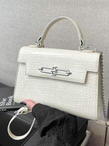 Autumn And Winter Fashion, Simple , Atmosphere, Four Seasons Wild Goddess Fan High-End Texture, Portable Shoulder Bag Oblique Cross-Body Briefcase - White - View 6