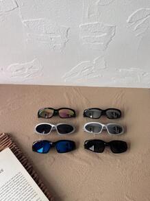 1pc Ultra-Light Children Glasses, Comfortable For Boys And Girls, Fashionable For Photos, Party, Cycling, Travel, Sports, Oval Frame Design, Lens - Multicolor - View 1