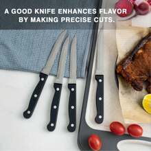 4/6/12 Pieces 8.7 Inches Stainless Steel Steak Knives With Plastic Handle,Durable Steak Knife,Barbecue Steak Knives Set,Dishwasher Friendly Cutlery Dinner Knife