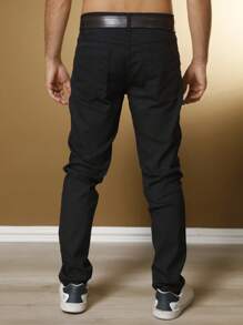Men's Black Traditional Premium Cotton Trousers - Hitam - View 6