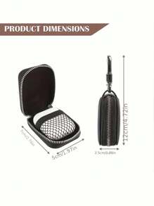 带有立体心形图案的耳机盒，小型 PU 便携式耳机盒，带网袋和钥匙扣的保护性收纳袋，无线耳机 USB 线，适合旅行、户外、度假、商务，小巧方便携带，可挂在包包、皮带上，多功能，母亲节礼物，节日礼物，情侣配饰