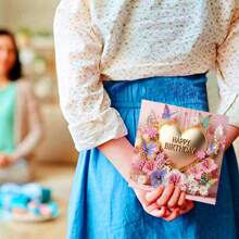 1 Set Of 6 Diamond Painting Greeting Card DIY Kit, Handmade Gift For Birthday, Love One - Multicolor - View 3