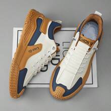 Men's Casual Contrast Color Everyday Sports Sneakers, Versatile - White - View 6