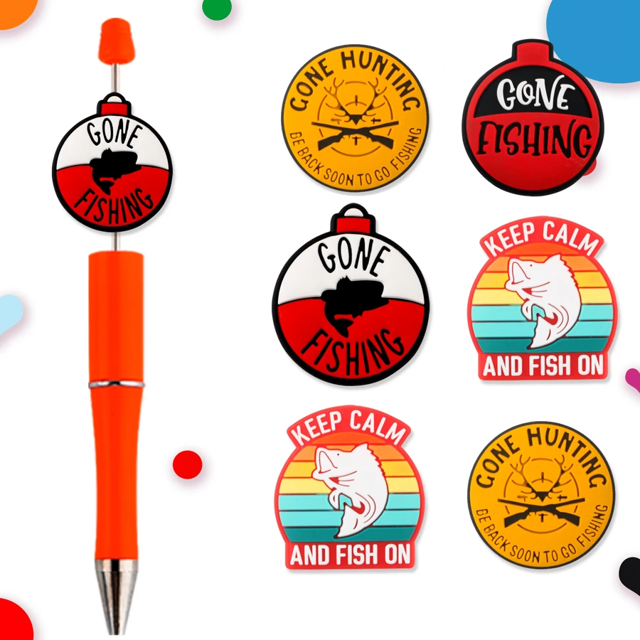 6 件，包含鱼形硅胶焦点珠，适用于 DIY 手工珠宝制作、珠笔、钥匙扣吊坠等