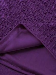 Sequin V-Neck Sleeveless Top, Elegant Camisole For Spring And Summer - Purple - View 4