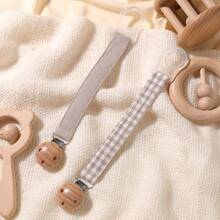 2 件/包带松紧带的奶嘴夹 | 婴儿奶嘴链夹 | 通用奶嘴夹，带山毛榉木扣，适用于婴儿出牙玩具牙胶 | 男孩女孩的理想婴儿礼物 - 彩色 - 查看 13