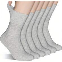 Seamless Toe, Extra Reinforced Heel, Loose & Breathable Crew Socks, Made Of Soft Polyester & Spandex Blend, Loose & Breathable, Comfortable Elastic Fit, Suitable For Diabetes Patients, Elderly And Pregnant Women, Unisex, Fall - Multicolor - View 8
