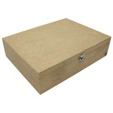 MDF Money Organizer Box For Bills And Coins With Lock And 8 Compartments - 米色 - 查看 2