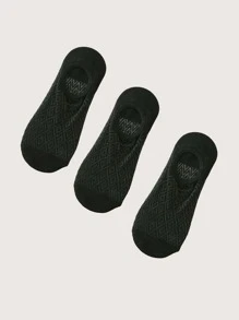 1/3/5 Pares Meias Invisíveis Sem Mostrar Tornozelo Respiráveis de Diamante Pretas para Mulheres, Finas e Macias, Versáteis para Primavera/Verão, Férias