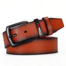 1 条高品质男士皮带，字母扣，复古时尚风格，适合休闲牛仔裤、工作裤、运动