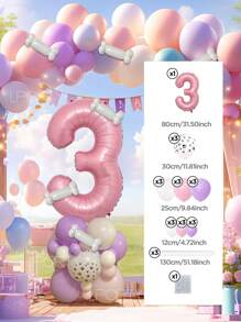 Set de 25 piezas que incluye: Globos con números del 0 al 9 de 32" en rojo/azul/dorado/rosa, Globos de látex con diseño de pata de perro de 12", Globos de látex mixtos de 10" en rojo, amarillo y azul, y Globos largos blancos con forma de hueso de perro. Adecuado para cumpleaños, aniversarios y eventos celebrativos. - Multicolor - Ver 29