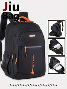 Outdoor Three-Dimensional Embroidery Men'S Backpack, Can Hold 15.6In Computer Bag, Lightweight Multi-Functional School Bag, Large Capacity Travel Bag, Commuting Convenient Day Bag, Multi-Functional Bag, Suitable For Students, Camping, Hiking, Business Trips, Travel Holidays, Daily Commute, Outdoor Sports, Holiday Gifts, Birthday Gifts