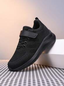 Breathable Mesh Running Shoes, Low-Top Sneakers For Teenagers, All Black Color, Versatile Casual Lightweight Student Shoes, Suitable For Spring, Autumn And All Seasons - Black - View 9