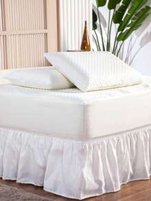 Waterproof King Mattress Protector Cover Kit + 2 Pillow Protectors + Box Skirt With Elastic - Lilac Purple - View 3