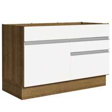 Mueble Cocina 120x60 1 Puerta 2 Caj Sin Tablero Glamy Madesa - Marrón y Blanco - Ver 1
