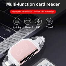 NetHong Multi-Port 4 In1 Universal SD TF Card Readers USB C SD TF Memory Card Readers~UK - 粉色 - 查看 5