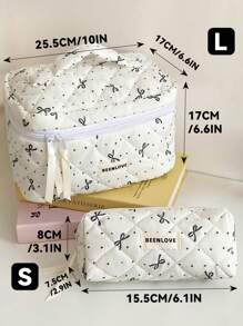 1 Túi đựng mỹ phẩm chần bông họa tiết chấm bi và nơ, Túi mỹ phẩm đa năng màu đen trắng đáng yêu có tay cầm và khóa kéo, Túi đựng mỹ phẩm dung tích lớn kiểu cổ điển, Túi đựng đồ vệ sinh cá nhân du lịch xách tay có nơ, Túi đựng son môi, băng vệ sinh, tiền xu, chìa khóa, v.v., Túi nhẹ, lớp bông mềm mại, món quà tinh tế cho học kỳ mới, mùa xuân/đầu hè, kỷ niệm, kỳ nghỉ, Túi nhỏ, Túi đựng mỹ phẩm, Vật dụng cần thiết khi đi du lịch - Đen và trắng - Xem 15