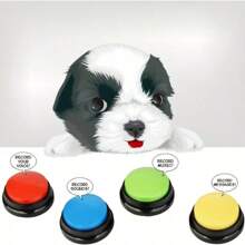 Set de 6 pièces de boutons sonores pour l'entraînement des chiens et l'amour des chiens. Pour les cadeaux aux amateurs de chats/chiens et aux mamans de chiens/chats. Accessoires pour animaux de compagnie avec des autocollants "Amoureux des chiens et mamans de chiens" et "Amoureux des chats et mamans de chats". Aide à l'entraînement idéale pour une communication efficace. Piles non incluses.