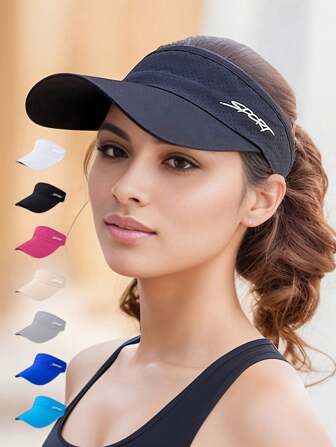 Women's Tennis Sport Visor Hat, Outdoor Summer Sunshade Cap