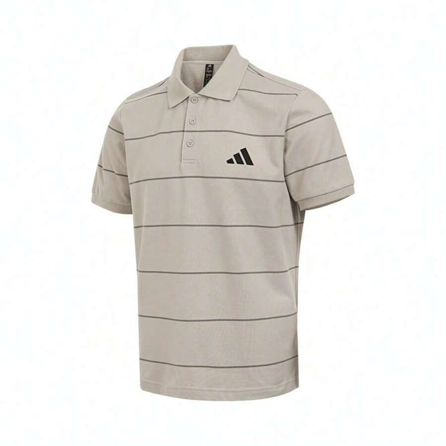 Adidas Maglietta polo a righe da uomo 2025, maglia a maniche corte TJL6044