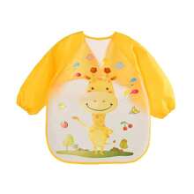 1pc Cartoon Pattern Feeding Bib With Long Sleeves For 0-6 Years Old Children, Durable Polyester, Adjustable Hook & Loop Closure - Multicolor - View 13