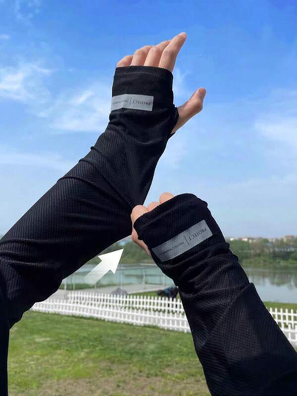 1 paire de manches de bras de protection UV d'été unisexe, housses de bras pour sports extérieurs