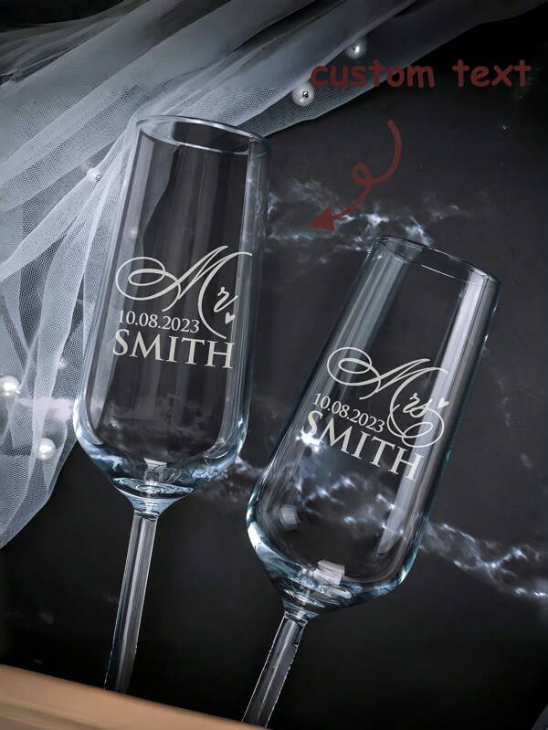 1 pezzo Calice da vino/flute da champagne personalizzato, stile nordico moderno minimalista, flute da champagne personalizzati di alta qualità, con incisione, adatti per bar, ristoranti, camera da letto, cucina, soggiorno, feste, matrimoni, anniversari, regali per la festa del papà, Natale, compleanni, anniversari, matrimoni