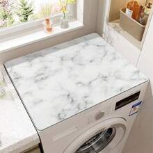 1pc Marble Pattern Washing Machine Cover, Absorbent Table Mat, Absorbent Fridge Mat, Microwave Dust Cover, Soft Diatomite Drain Mat, Non-Slip Strong Absorbent Dishwashing Mat, 19.7*23.6 Inch Modern Washer & Dryer Top Cover, Applicable For Laundry Room, Kitchen, Office, Home, Travel, Organizer,Kitchen Decor,Household Items,Mother's Day Gift,Bedroom Decor,Garden,Kitchen Decor,Summer,Beach,Travel Essentials,Room Decor,Squishy,Graduation - White - View 11