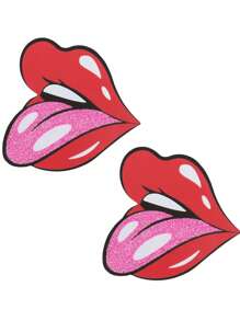 Sexy Lip Shaped Nipple Cover Pasties, Breathable Invisible Breast Petals Prevent Wardrobe Malfunction - Multicolor - View 12