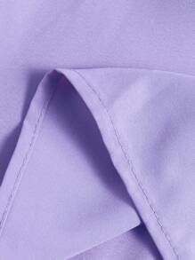 Women's Lavender Pleated Elastic Waist Vacation Skirt - Violet Purple - View 6