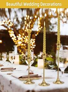 12pcs/6pcs/3pcs/1pc/Set Iron Taper Candle Holder,Decorative Candle Stand - Candlestick Holder For Wedding, Dinning, Party ,Fireplace Decor Candelabra Table Decor Pillar Candle Holder For Wedding,Home Decor, Holiday Party Decor,Festival Decor Home