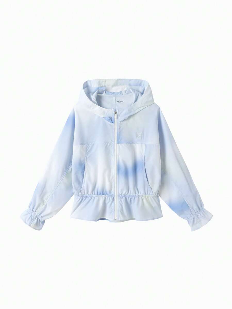 Balabala Girls' UV Protection Jacket, Lightweight Summer Wear - Blue Tint - View 1