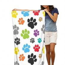 1 szt. Sportowy ręcznik plażowy Outdoor High Definition Digital Printed Cute Color Footprint Design, mata do jogi do sportów halowych, szal przeciwsłoneczny na plażę, przenośny, chłonny, szybko schnący ręcznik kąpielowy