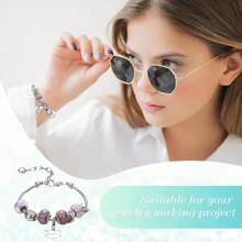 2/4/6pcs Snake Shaped Pendant Bracelet With Adjustable Pendant Bracelet And Heart-Shaped Extender, Suitable For Women's Jewelry Making DIY Friendship Chain Bracelet, Birthday Anniversary Party Gift, Vacation Party Gift, Wedding Gift, Jewelry Making Accessories - A - View 2