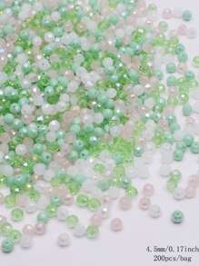 200Pcs A Bag 2.5x3mm /3x4.5mm Small Size Crystal Flat Bead  Crystal Glass Beads  Mix Color Beads For Jewelry Making DIY Accessories  Necklace Braclerts Hand Made