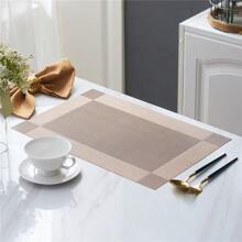 1 件方形编织餐垫、隔热垫、防油桌垫，适用于餐厅、家庭厨房、杯垫