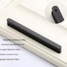 1pc Black Aluminum Alloy Cabinet Handle, Kitchen Drawer Pull, Knob Furniture Hardware - Multicolor - View 14