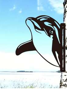 1pc Black Metal Animal Statue Garden Decoration, Personalized Gift For Friends Who Love Decorating Garden, Suitable For Outdoor Use, Brings Vitality To Your Garden