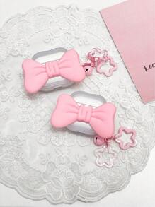 1 Vỏ bảo vệ tai nghe hình nơ 3D màu hồng bụi dễ thương + Dây đeo hoa tương thích với Apple S1/S2, Pro 2/3, 4 - Nhiều màu - Xem 7