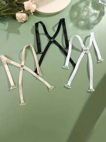 1/3pcs Convertible Camisole Strap, Adjustable Invisible Bra Strap, Non-Slip Shoulder Strap - Multicolor - View 3