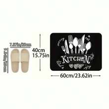 1pc/2pcs/3pcs Black & White Kitchen Mat - Crystal Velvet Material, Anti-Fouling Anti-Slip, Machine Washable, Suitable For Sink, Bedroom, Living Room And Dining Room - Multicolor - View 13