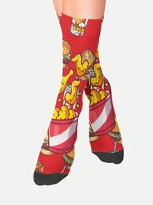 1 双女士中筒袜、长袜、白袜、黑袜、女士袜子、可爱袜子、女孩袜子、短袜，吸湿排汗，柔软、透气、吸湿排汗、甜美可爱。适合居家、办公室、休闲和所有季节穿着。颜色随机