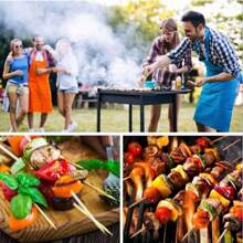 100/80/50/40/20pcs Options 15cm/20cm/25cm/30cm Bamboo Skewers, Flower Bouquet Sticks, Snack Picks, Ideal For Grilling Meats & Vegetables, Suitable For Outdoor Camping, Backyard BBQ Parties, And Catering Events - Apricot - View 9